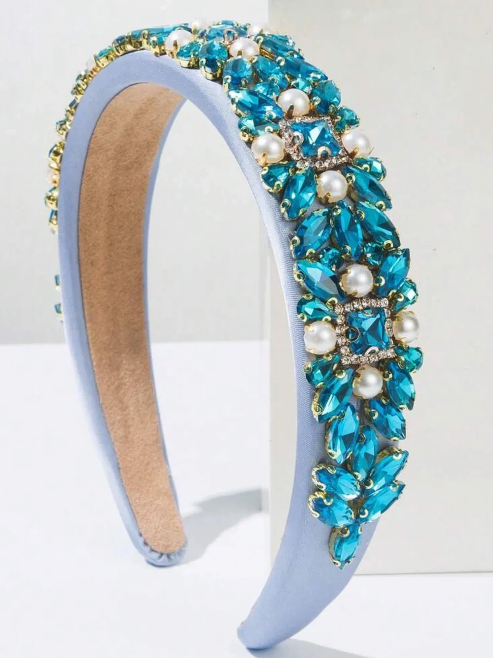 Embellished Blue Crystal Headband‎